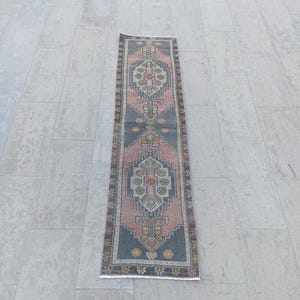 Handmade Turkish Wool Rug Runner: Neutral Oushak Entry Rug (2x6 ft)