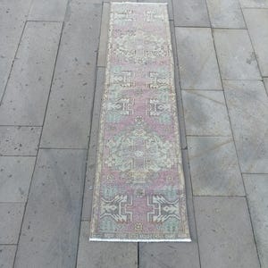 Vintage Turkish Oushak Runner Rug: Handmade Wool Entryway Carpet (1&#39;9x6&#39;4 Ft)