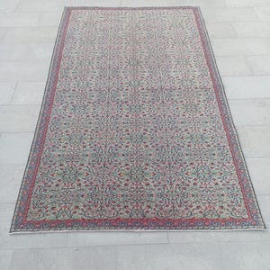 5x8 Vintage Turkish Oushak Rug: Handmade Wool Area Carpet, Livingroom Rugs
