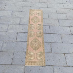 1&quot;6x6&quot;1 FT Turkish Runner Rug, Vintage Rug, Handmade Wool Rug, Oushak Rug, Bathroom Kitchen Bedroom Entryway Short Runner Rug, Small Runner