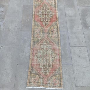 Alfombra turca de 2x6 pies, estilo vintage, hecha a mano en lana, ideal para decorar pasillos y cocinas estrechas, 1"8"x5"9" pies