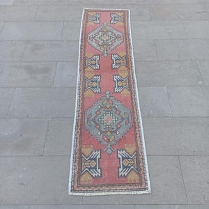 2x6 Handmade Wool Oushak Rug: Vintage Turkish Runner,  1&quot;8x6 FT