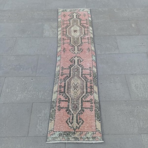 Handmade Wool Turkish Oushak Rug - 2x6 Short Entryway Runner   1&quot;6x5&quot;8 FT Rug