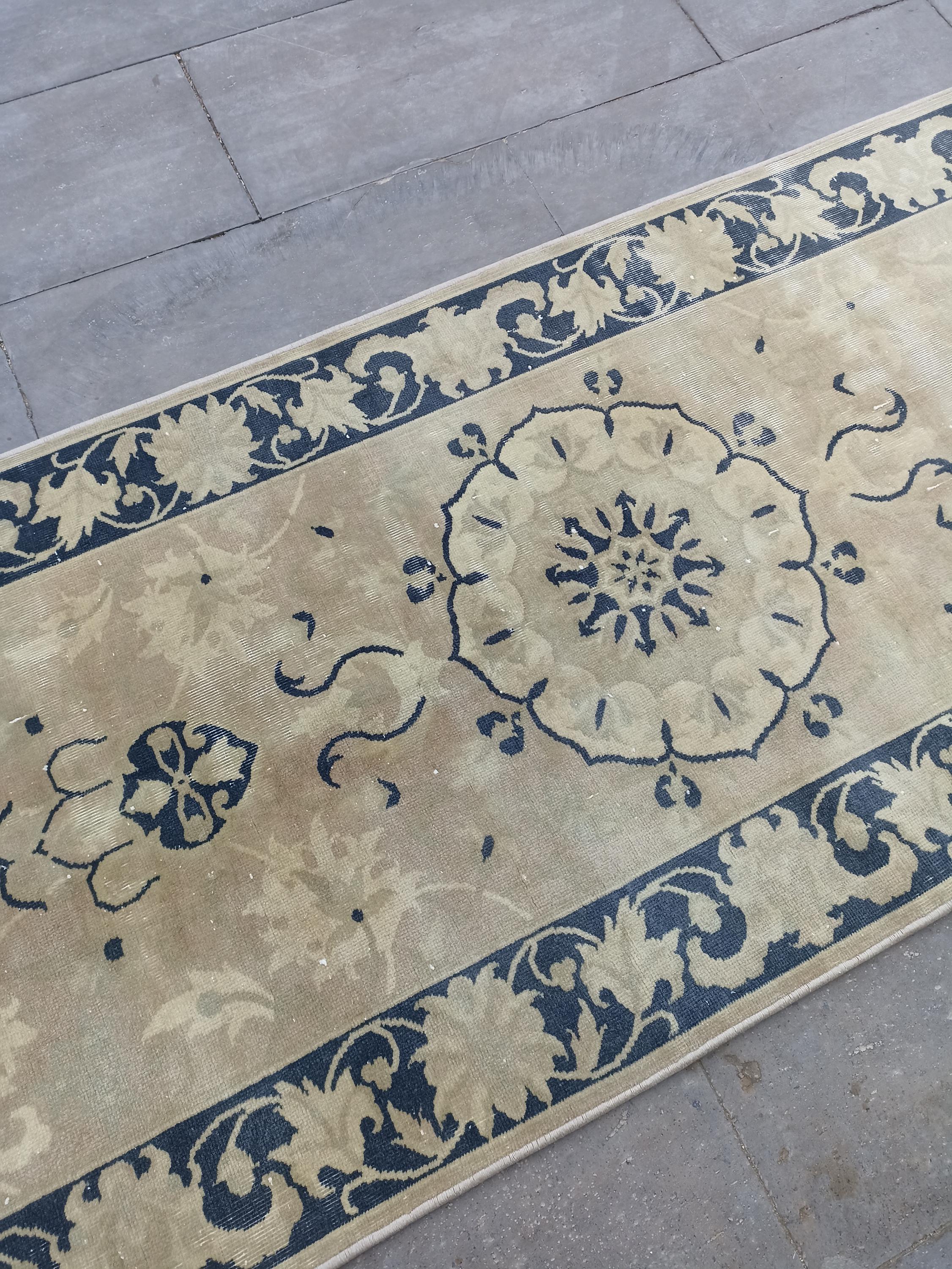 ハンドメイドペルシャウールランナーラグ：ヴィンテージスタイル（2