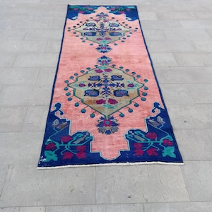 4x9 Runner, Oushak Rug, Vintage Rug, Antique Turkish Rug, Kitchen Livingroom Entryway Rug, Handmade Wool Rug, 4x9 Neutral Rug, 3.7x9.2 FT