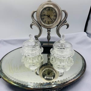 Vintage Mikasa Crystal Small Round Butter Dish with Lid Trinket Dish