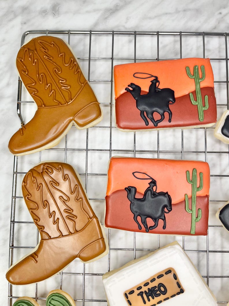 Cowboy First Rodeo Birthday Sugar Cookies: Western Party Favors - Etsy