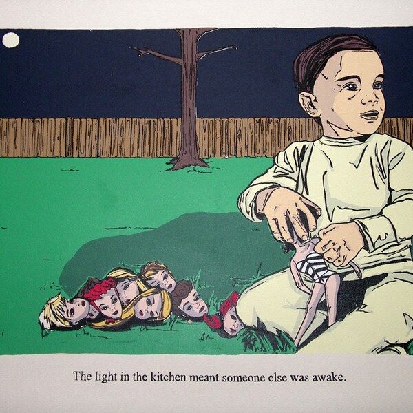 SALE The Lunatic~hand pulled screenprint~original~handmade