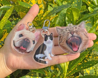 Custom Dog Keychain, Cat Keychain, Cat Mom Gift, Personalized Pet Photo Keychain, Pet Gift Keychain, Pet Loss Gift, Dog Photo Gift