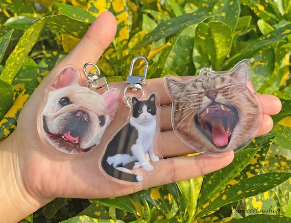 Custom Dog Keychain, Cat Keychain, Cat Mom Gift, Personalized Pet Photo Keychain, Pet Gift Keychain, Pet Loss Gift, Dog Photo Gift