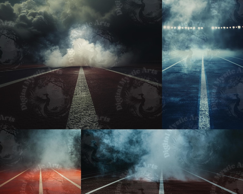 Dramatic Track and Field Backgrounds Banner: 13 PNG Digital Download ...