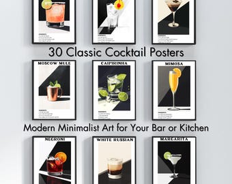 Cocktail Poster Espresso Martini Aperol Spritz Druck Martini Poster Martinit Druck Digitales Cocktail Poster Cocktail Druck Barwagen Dekor