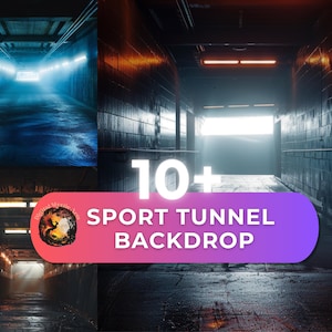 Plakat sportowy Tunel sportowy Tło do fotografii cyfrowej Tło wejścia na arenę stadionu Sztuka ścienna tunelu obiektu sportowego Tło sportowe