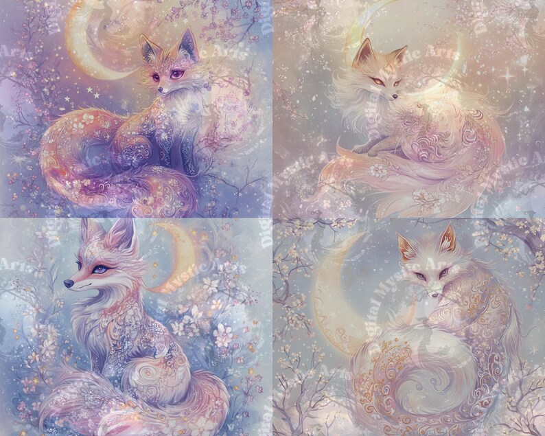 Fox Artwork Fox Art PNG Kitsune Mythical Fox Fantasy Digital Art Animal