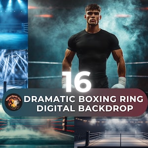 Boxing Ring Background Boxing Poster Boxing Photo Boxing Digital Backdrop Boxing Stage Sport Background Smoke Sport Poster Sport Backdrop
