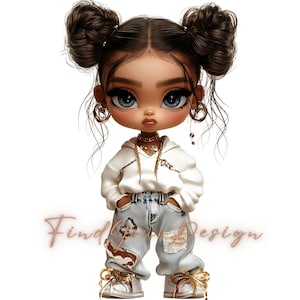 16 imágenes prediseñadas de niña linda - 300 DPI - 12 x 12 pulgadas - Sin fondo - Descarga digital - Imágenes prediseñadas digitales - Pegatinas digitales