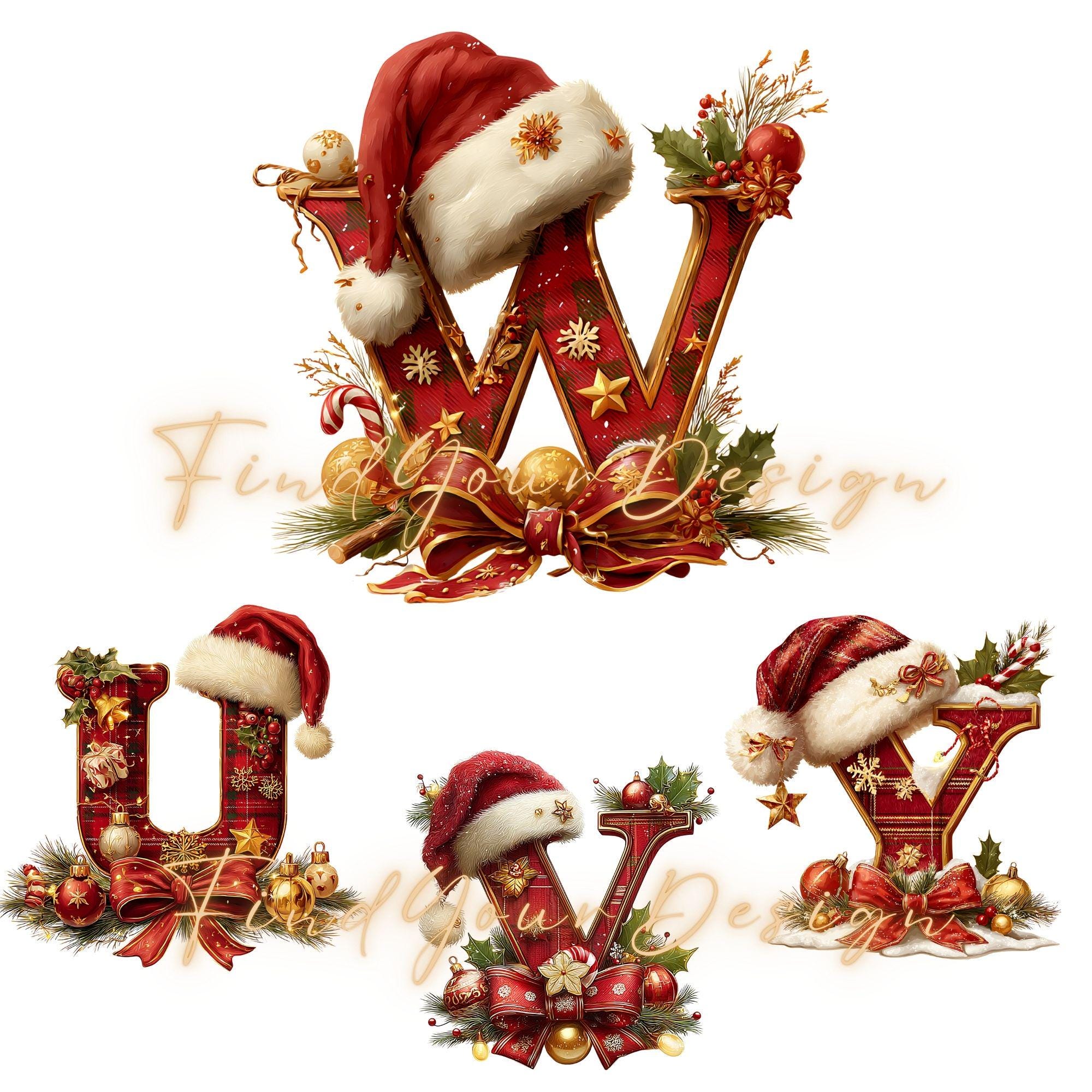Alfabeto navideño (Imágenes prediseñadas): Letras festivas PNG ...
