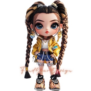 12 imágenes prediseñadas de niña linda - 300 DPI - 12 x 12 pulgadas - Sin fondo - Descarga digital - Imágenes prediseñadas digitales - Pegatinas digitales