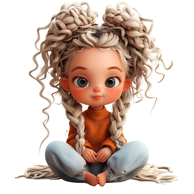 15 Cute Cornrows Braided Girl Image-300 Dpi-no Background-12x12 Inç. - Etsy