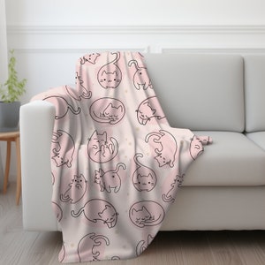 Splash of Feline Joy, 50&quot;x60&quot; Polyester Throw Blanket, Cute Cat Home Decor
