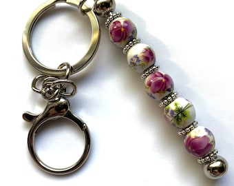Floral Keramik Perlen Keychain