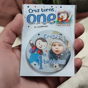 Imán de agradecimiento / Gracias a los invitados / Regalo personalizado para invitados / Abridor, espejo / Imán de nevera personalizado / Favores del 1er cumpleaños / Uno