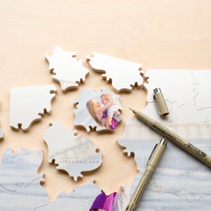 Libro degli ospiti di nozze puzzle, 30 pezzi di legno, usa la tua foto immagine 2