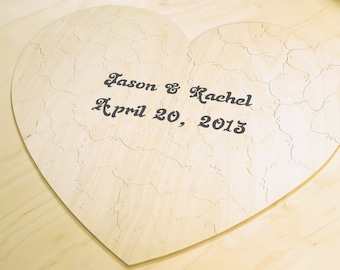 Puzzle Wedding Guest Book, 40 Wood Pieces, Choose a Shape