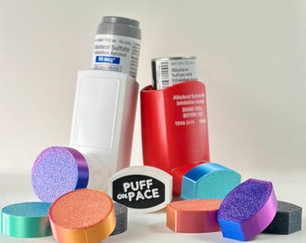 Tapas de repuesto divertidas para inhalador de asma - Paquete de 4 - ¡Variedad de colores!