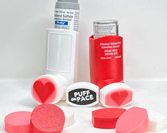 Tapas de repuesto para inhalador de asma - Set de San Valentín - Paquete de 4