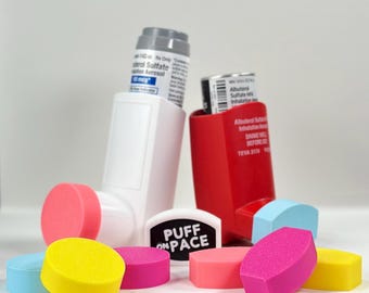 Ersättningsinhalatorkapsylar för Albuterol-inhalatorer | Prasco | ProAir | Cipla | 4-pack färgglada | Rescue-inhalatorkapsylar | Astmatillbehör