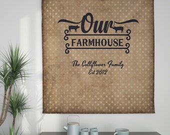 Personalized Wall Tapestry Primitive Our Farmhouse