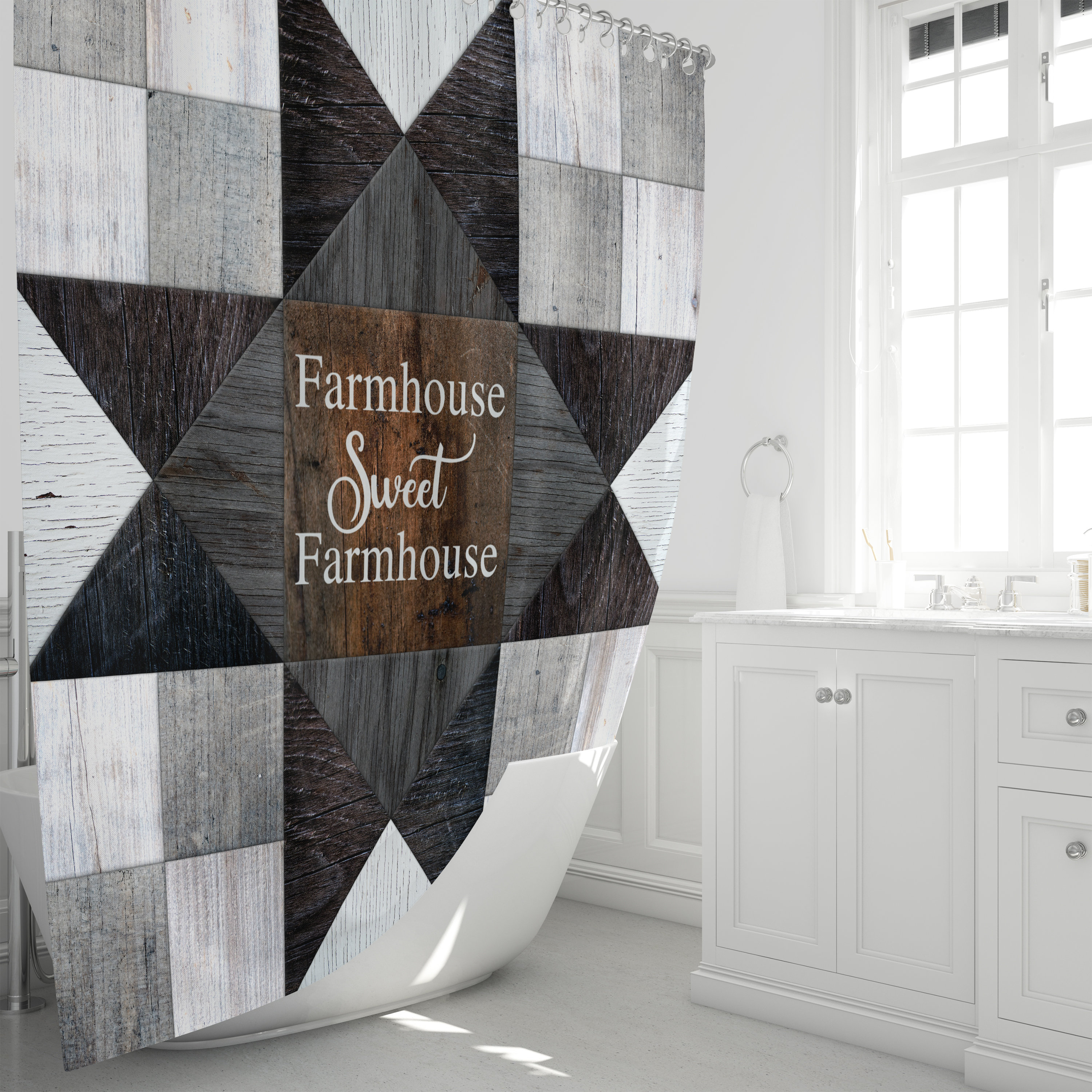 Farmhouse Shower Curtain Rustic Country Shower Curtain | Etsy