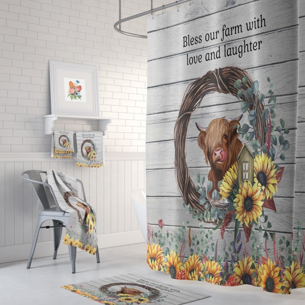 Sunflower Shower Curtain Etsy