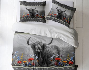 Scottish Highlander Cow Duvet Cover or Comforter