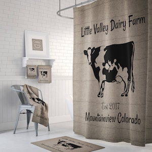 Dairy Farm Shower Curtain: Rustic Farmhouse Chic, Custom Personalized
