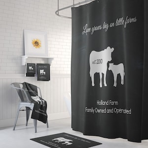 Personalized Farmhouse Shower Curtain Rustic Country Bathroom Decor