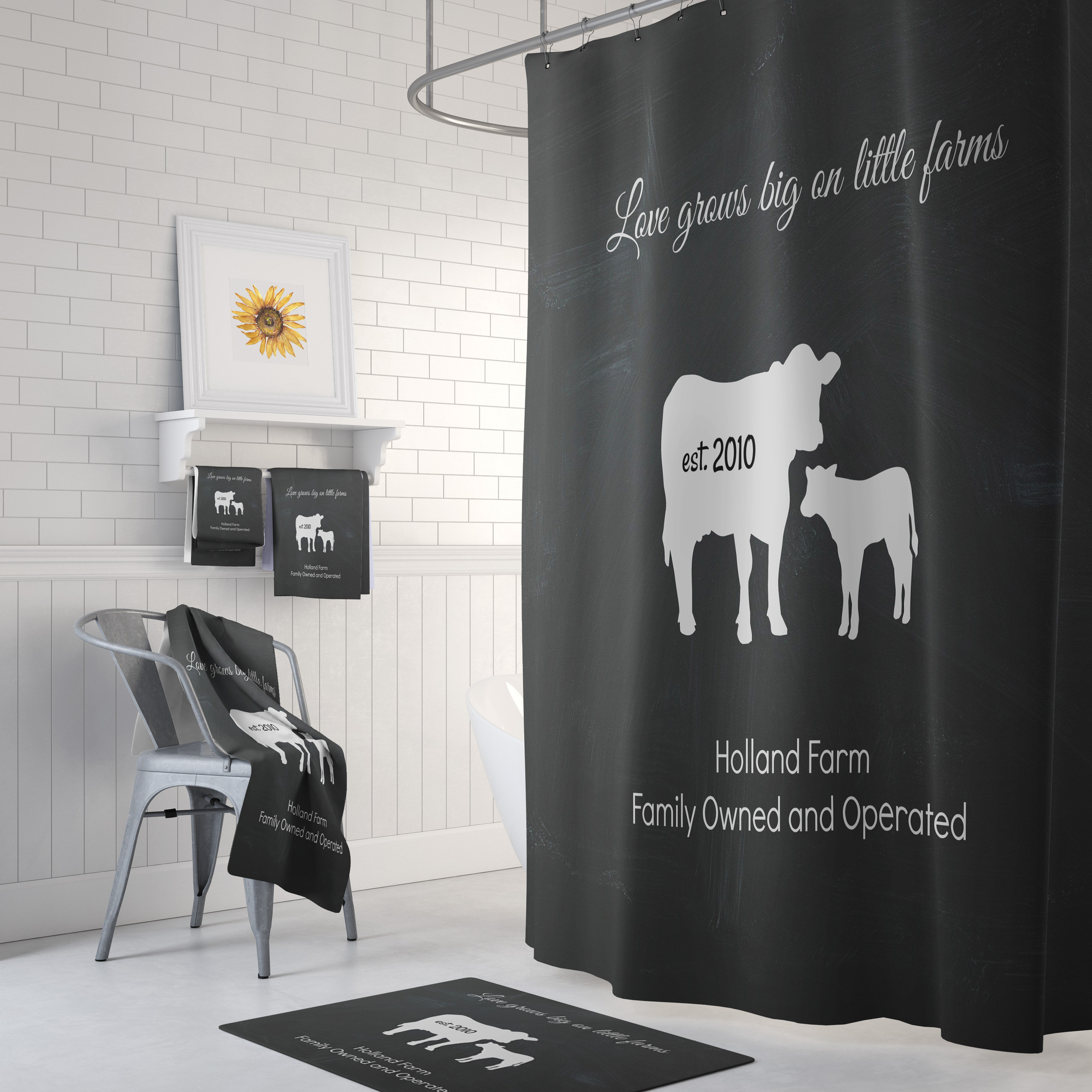 Personalized Farmhouse Shower Curtain Rustic Country Bathroom Etsy