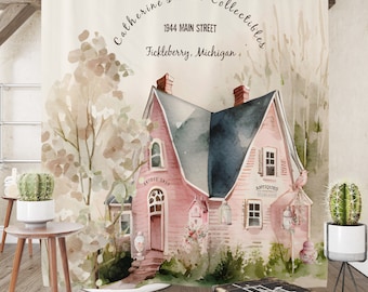 Shabby Farmhouse Shower Curtain Antique Shop Catherine's Fine Collectibles