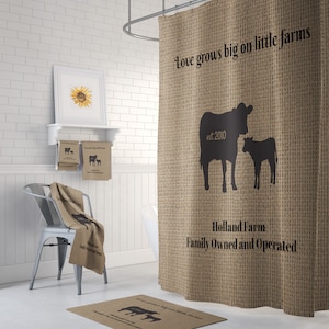 Personalized Farmhouse Shower Curtain Rustic Country Bathroom Decor