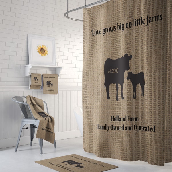 Burlap Shower Curtain Etsy