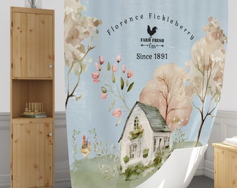 Shabby Farmhouse Shower Curtain Fresh Eggs