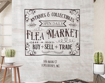 Shower Curtain Farmhouse Bathroom Vintage Advertising Theme