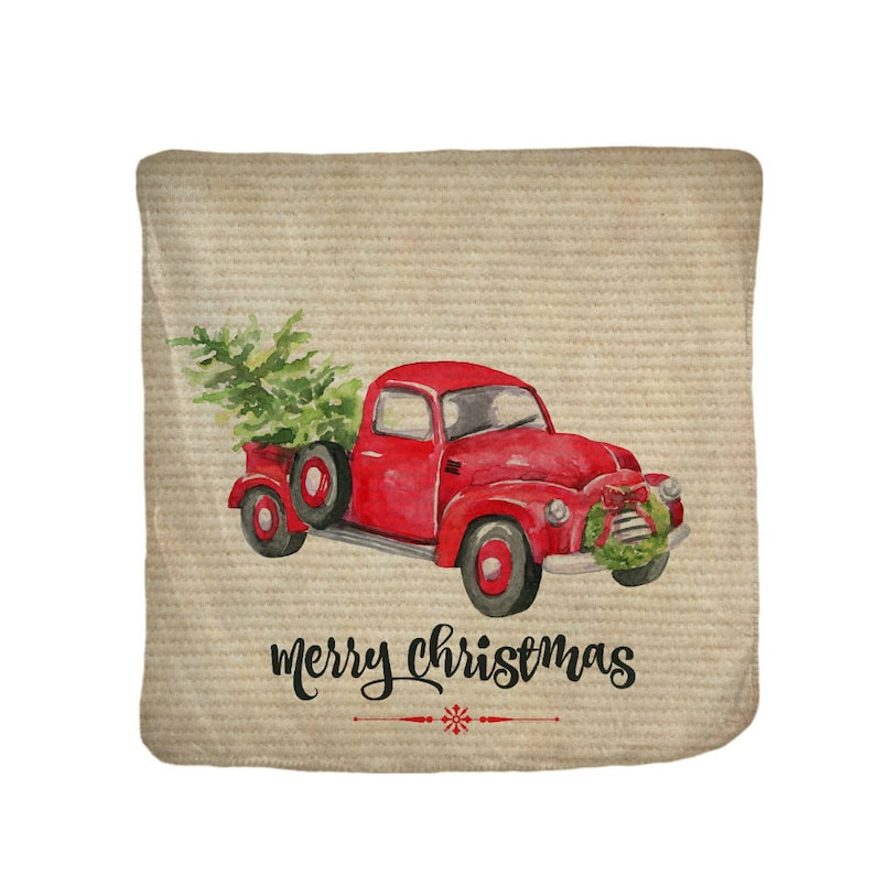 Rustic Red Truck With Christmas Tree Blanket Etsy