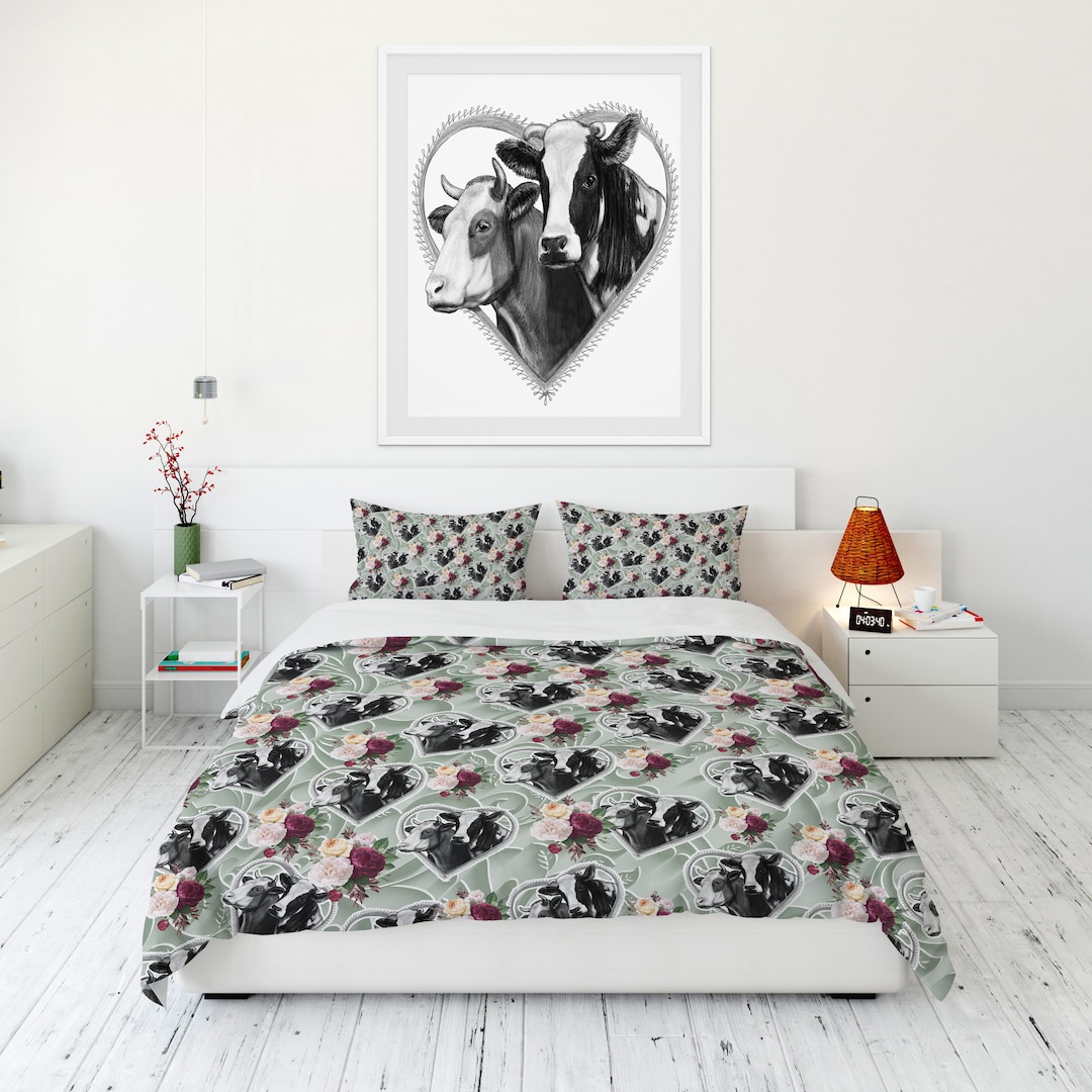 Personalzed Angus Cow Farmhouse Beddng | Comforter Or Duvet Cover - Etsy