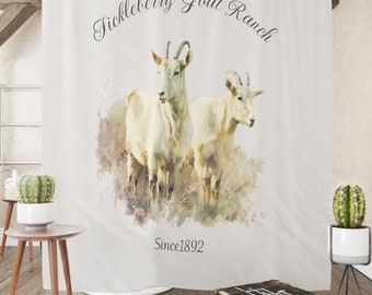 Goat Ranch Shower Curtain Farmhouse Bathroom Decor