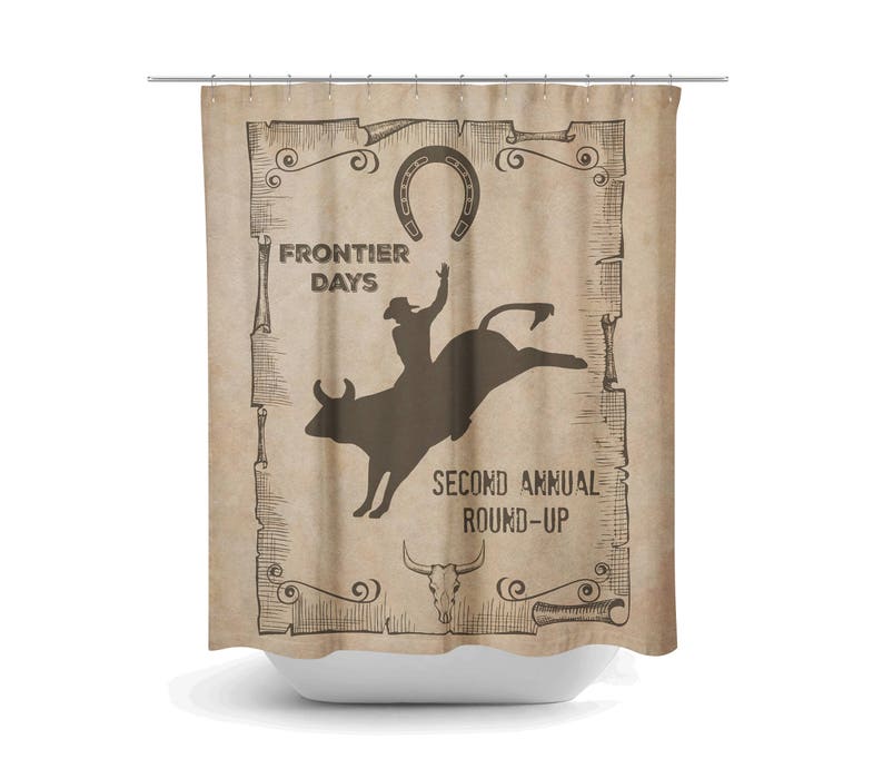 Western Rodeo Shower Curtain Bath Mat Bath Towels Vintage Etsy