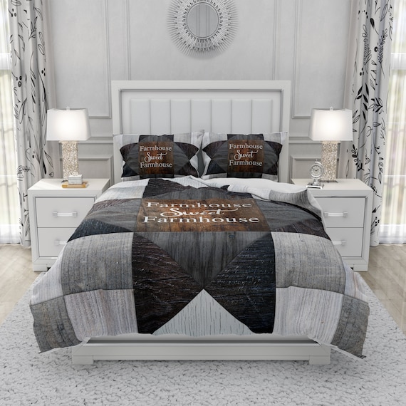 Farmhouse Bedding Set Rustic Country Comforter Farm Sweet Etsy