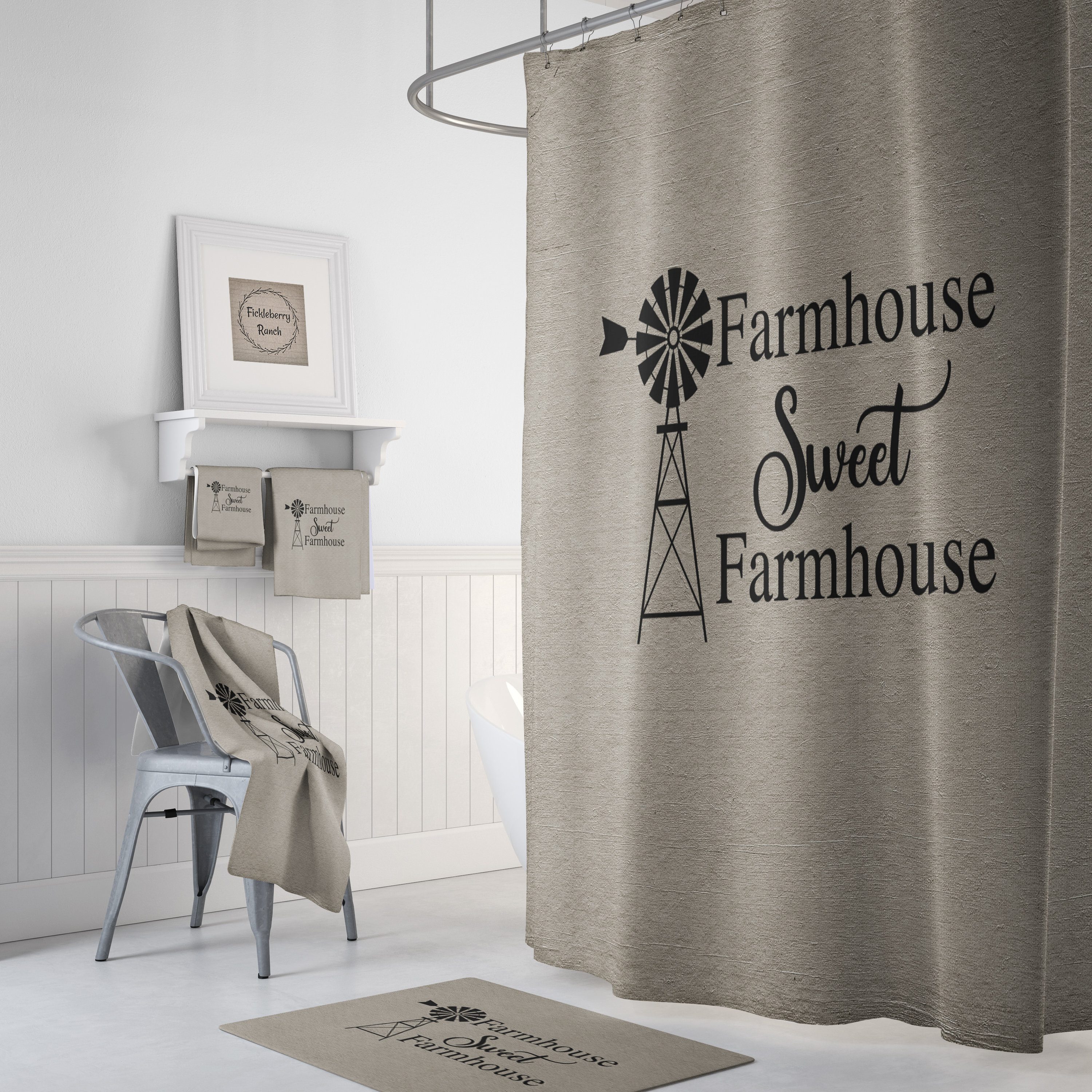 farmhouse shower curtain