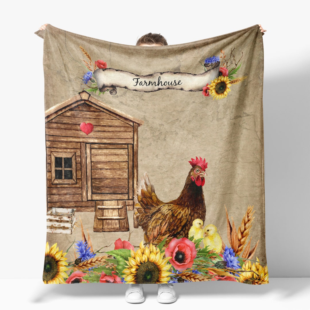 Personalized Chicken Coop Blanket Farmhouse Decor Etsy